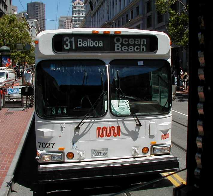 San Francisco MUNI New Flyer artic trolley 7027